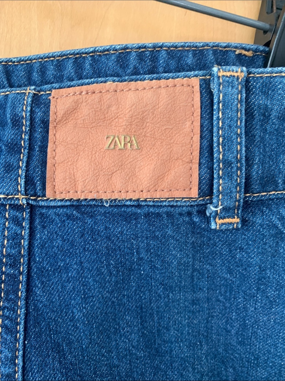 Zara Dark Blue Wrap Denim Midi Skirt - Picture 3 of 8